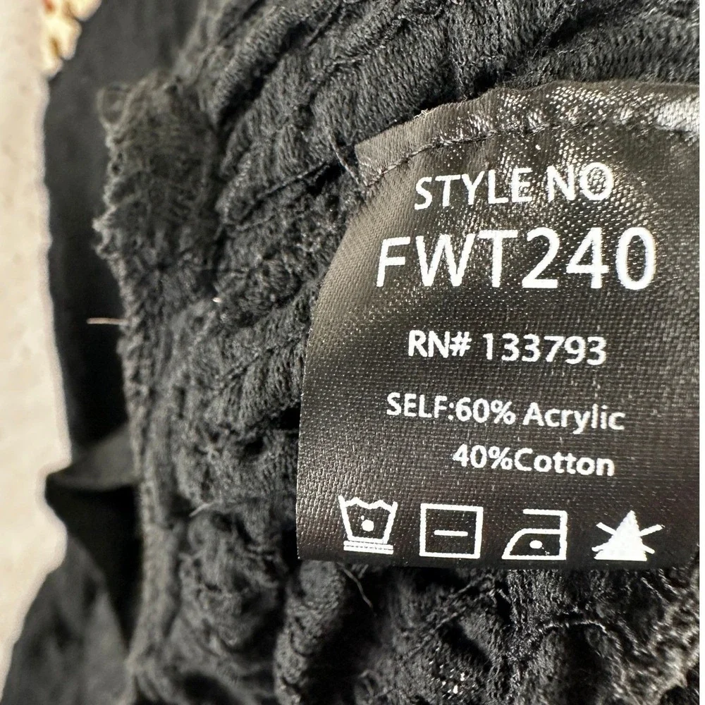 POL Crochet Granny Square Mini Dress Womens Small Black Boho‎ Festival FWT240